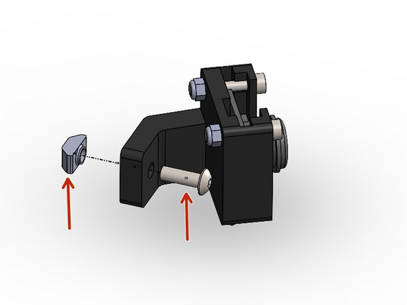 Fix the assembly to the inside left of the front of the printers frame using an M4x12mm button head bolt and M4 T-nut.