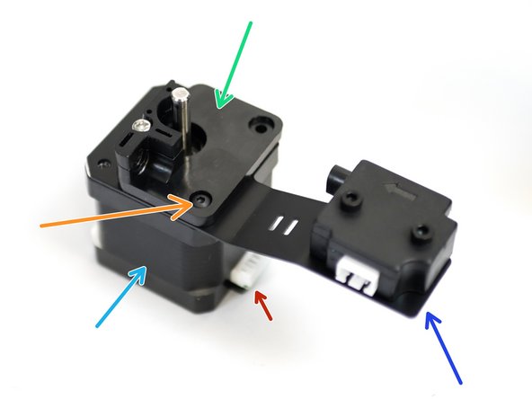 Take the following components and secure together with one M3 x 6mm bolt.