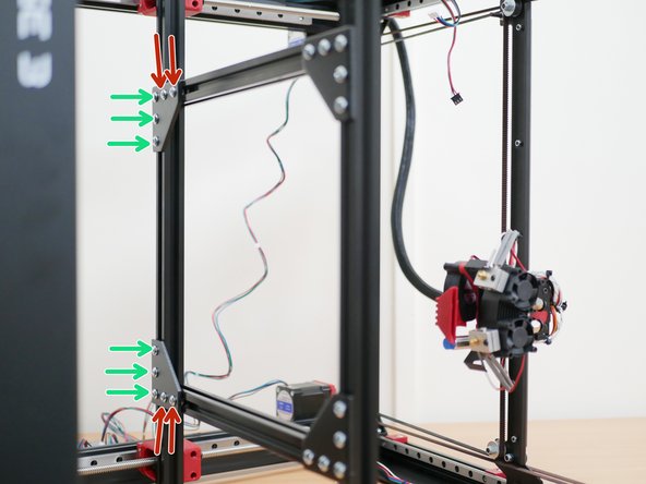 The bolts that attach to the shorter extrusions - secure firmly.