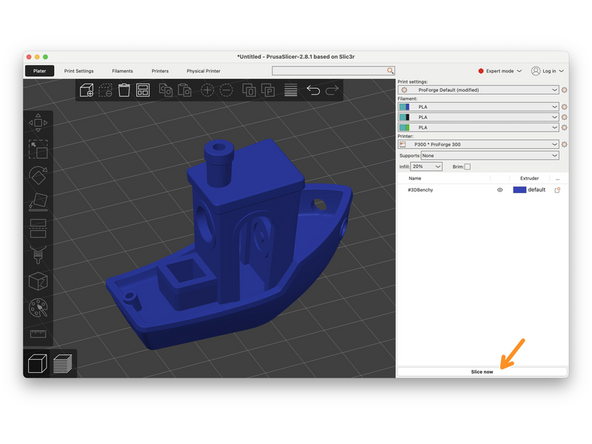 Hit slice and send the model to the printer.