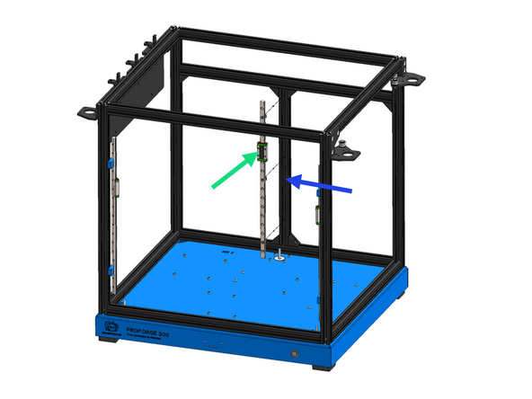 Mount the Z-Rail to the rear of the frame as shown.
