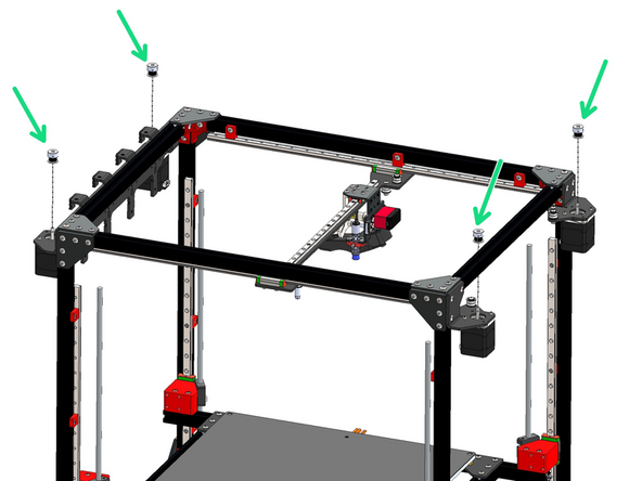Drop pulleys onto each of the four motors.
