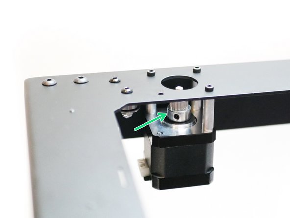 Note, the pulley's orientation for each motor.