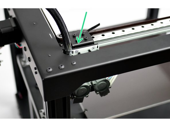 Move the tool head to the bottom left as shown.