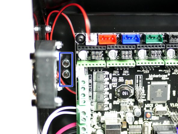 Fix the bottom of the support beam to the base with two M4 x 10mm bolts and M4 Nyloc Nuts.
