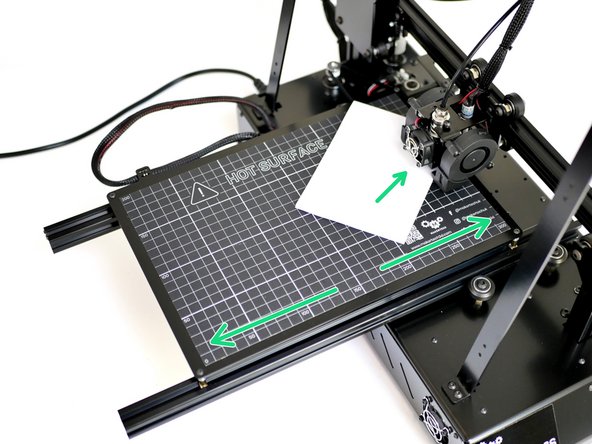 Next use the springs on the platform to level the print surface in the X-direction (or both the X &amp; Y direction if you're building the Proforge 2).