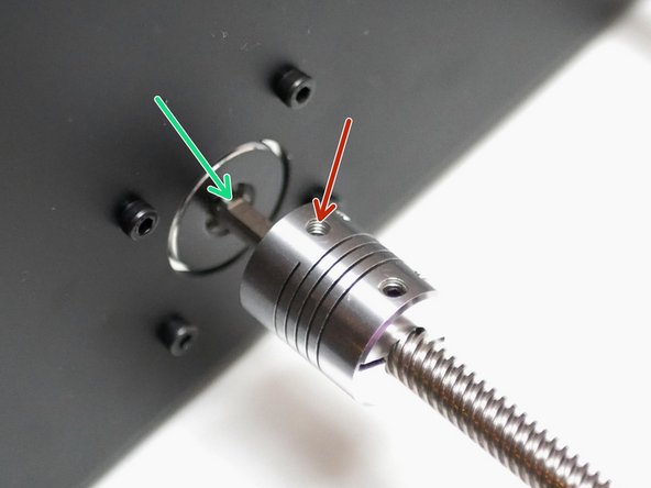 Slide the coupling onto the z-motor shaft.