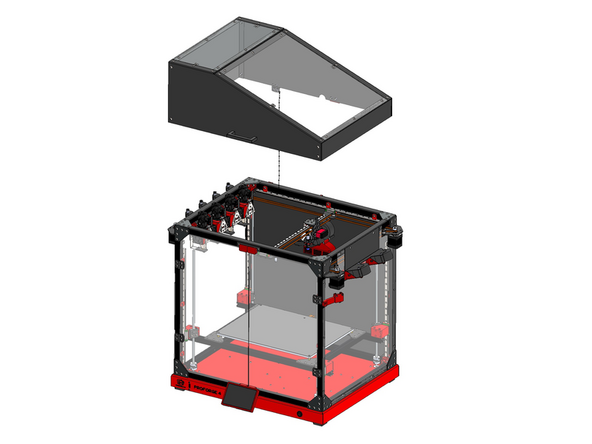 Mount the roof assembly to the frame by the hinges as shown.