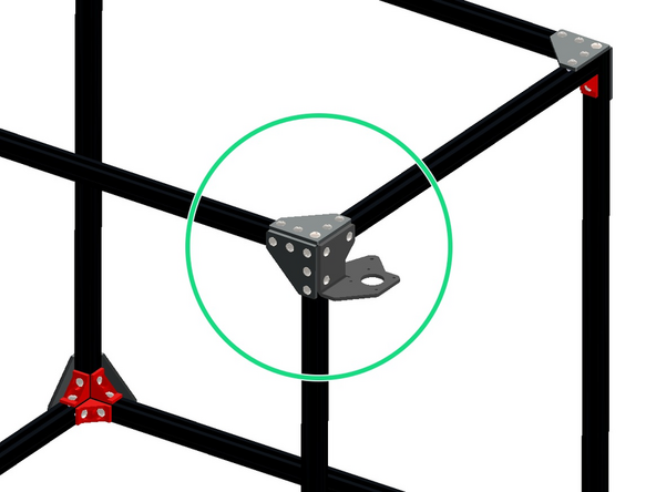 Fix the bracket onto the front right side of the frame as shown.