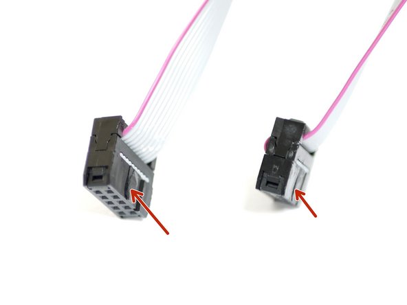 The red cable should also be on the same side for both cables, like shown.