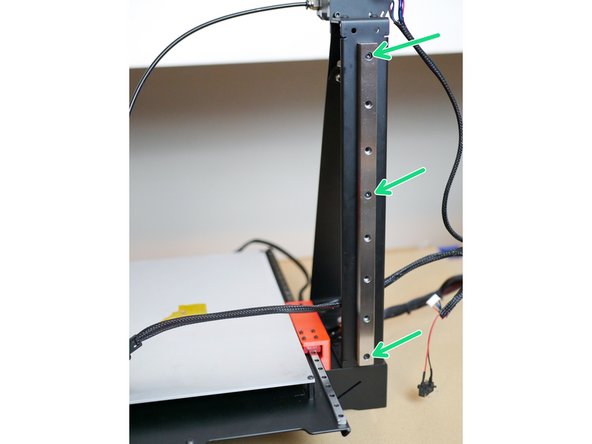 Align the thicker 15mm rail to the centre of the pillar and create marks for three holes.