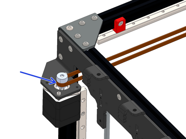 Next feed it around the pulley on the rear left motor.