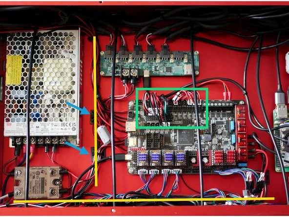 Use cable ties to loop together excess cable.