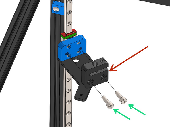 Fix an anti-backlash nut onto each of the Z-Carriages as shown.