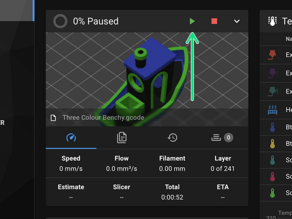 When starting a print on the ProForge 4.2 you will be prompted to check that all print heads are docked.