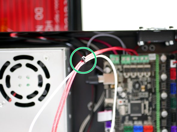 Cable tie together the Hotend heater and thermistor cables.