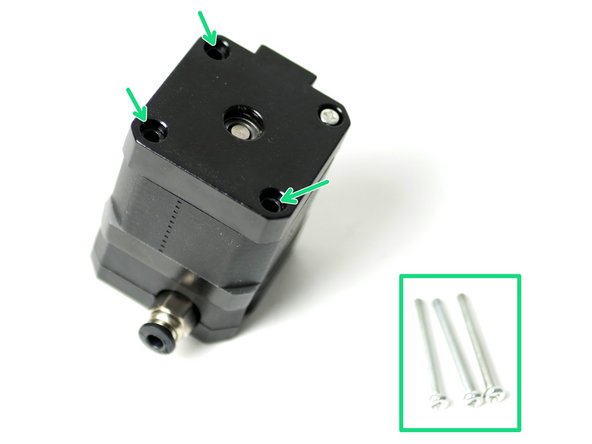 Remove from the back of the extruder motor three of the bolts.