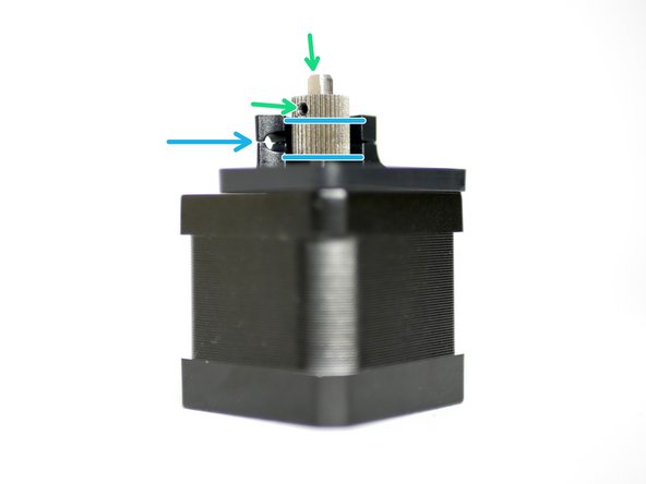 Fix the drive gear onto the shaft of the motor.