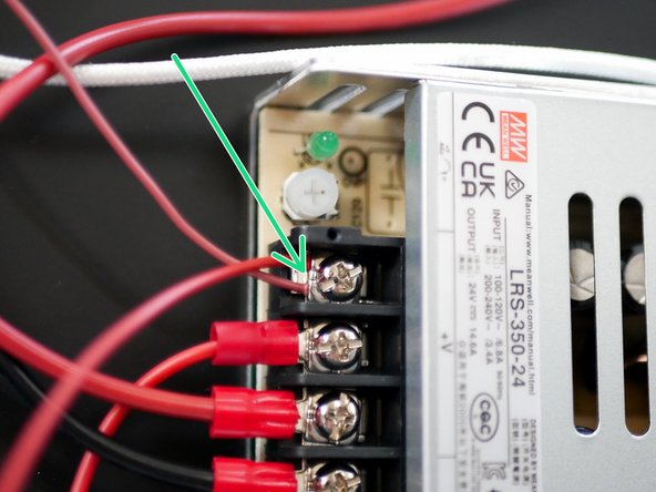 Connect the brown cable from the probe directly to a positive terminal on the power supply.
