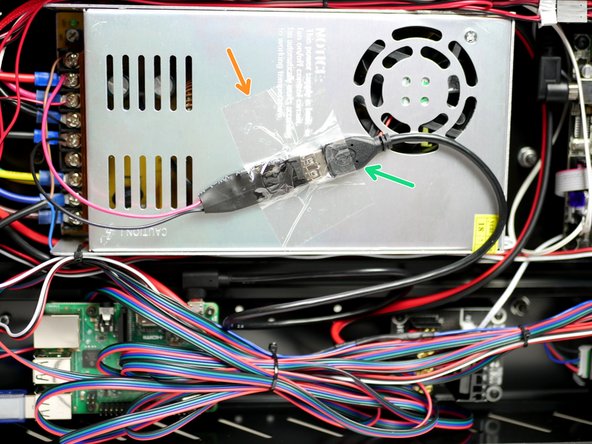 Connect the other side of the cable to the power supply USB connector.