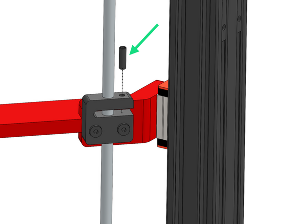 Insert into the four lead screw nuts the grub screw, turn until any play between the lead screw and nut has been removed.