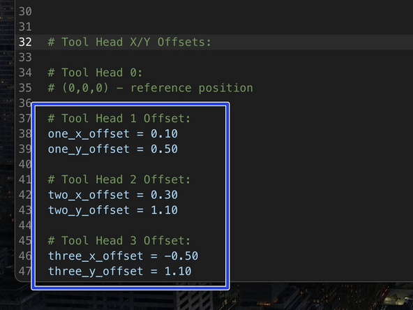 Enter these into the variables.cfg file.