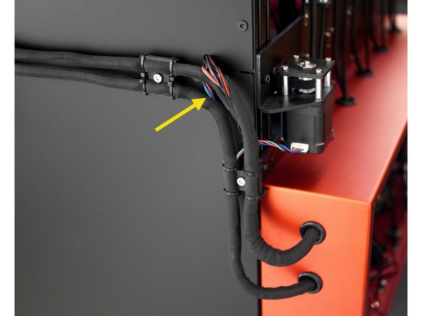 If you have the enclosure upgrade feed the cables though the hole on the rear panel.