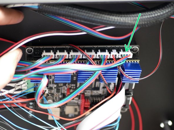 Connect the right sides motor cable to the control board.