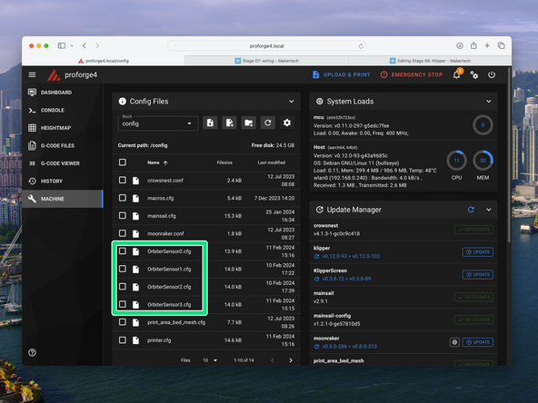If you have the Orbiter Filament Sensors installed you will need to activate them in the firmware.