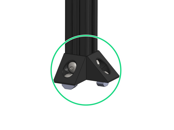 Secure the corner brackets to the roof frame assembly as shown.