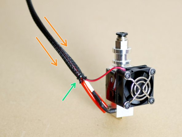 Slide the braided sleeving onto the cables.