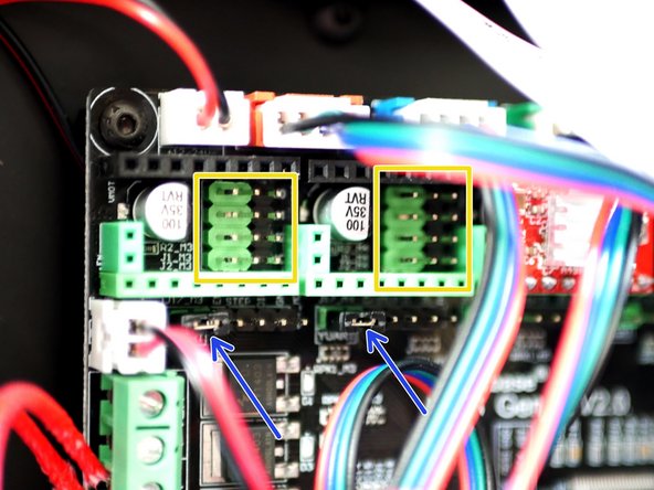 The photos shown these drivers being installed on the X/Y axes, the process for installing on the E2 position is identical.