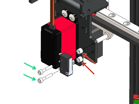 Fix the endstop to the Tool Carriage bracket as shown.