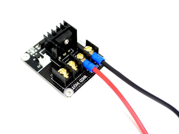 Fix the power cables to the MOSFET terminals.