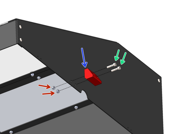 Fix the 3D printed Stopper to the roof assembly.