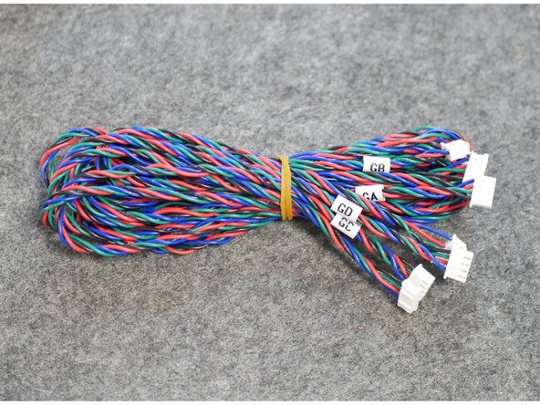 Gantry motors cables are packed next to the gantry motors.