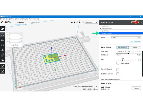 Click the down arrow next to the printer name.