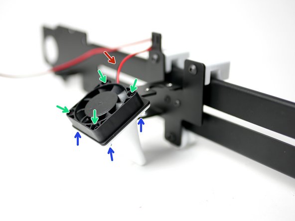 Install onto the print carriage the 40mm fan (with 1m cable).