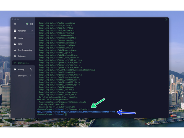 Use Termius to SSH back into the printer in order to retrieve the boards serial id.