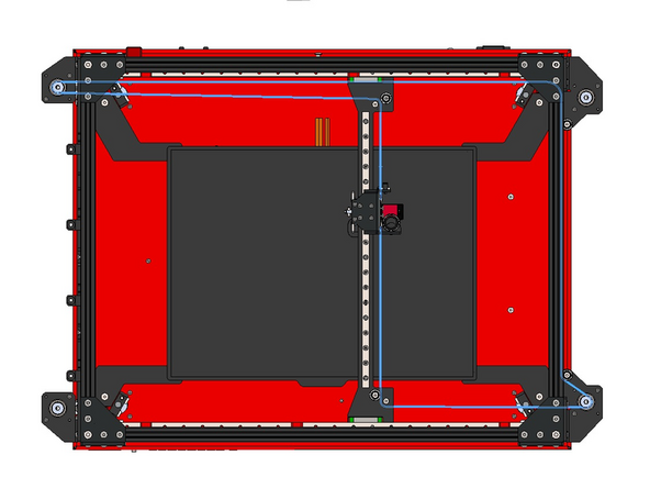 The bottom belt should follow this path around the idlers and motors.