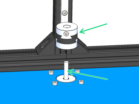 Fix the three Oldham Couplings onto the shafts of the Z-Motors as shown.