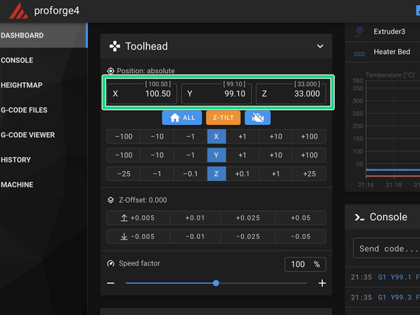 Do not place the module onto the bed whilst the bed is hot - this can cause damage to the module.