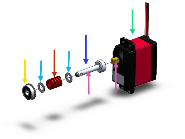 Assemble the Servo mechanism as shown.