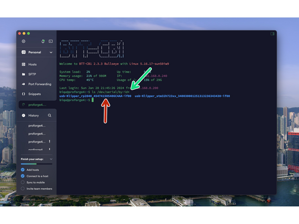 Connect the S2DW to the Pi board - you can do this by plugging it into the USB port on the front of the printer.