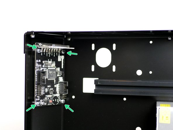 Fix the touch screen onto the base with four M3 nyloc nuts.