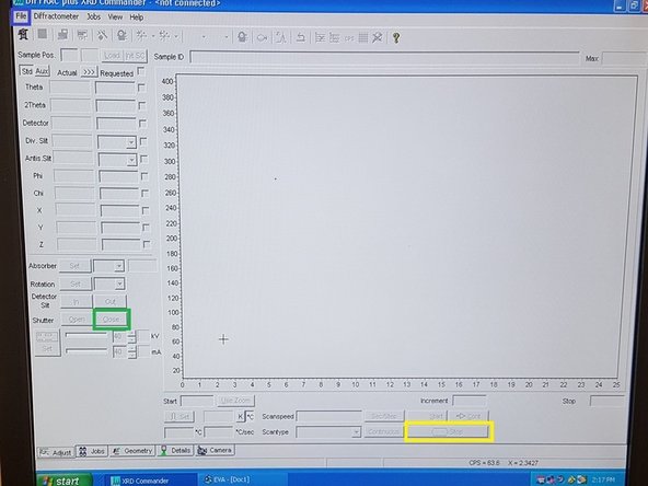 Press Stop when done with test.