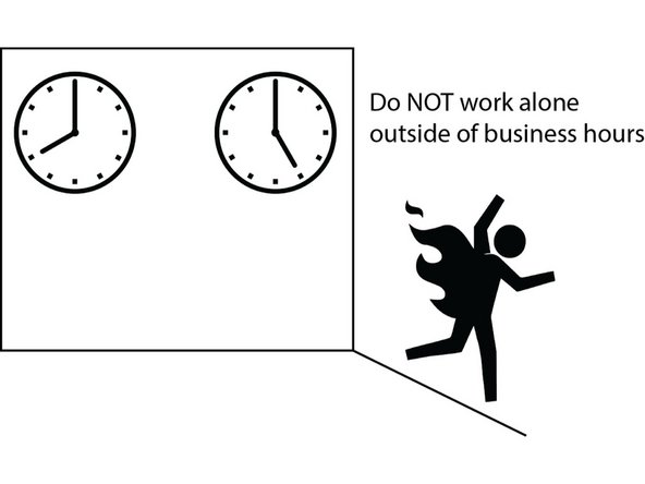 After normal business hours, do not work alone.