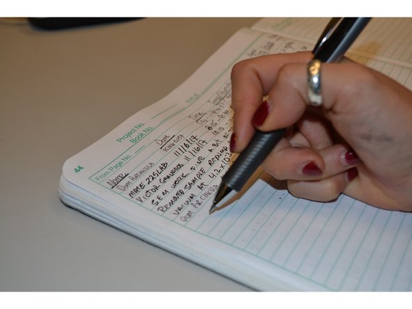 Using a timer, record the pumping time in the log book.