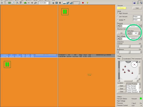 Spot size varies per application: