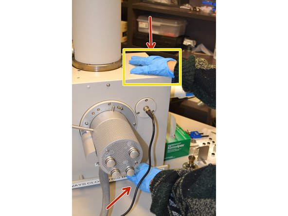 Put on gloves to handle your sample or any part of the SEM chamber to avoid chamber contamination.